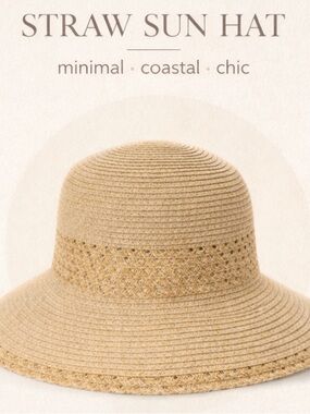 Giani Bernini Cloche Natural Woven Straw Sun Hat OS Paper Straw Vacation Beach